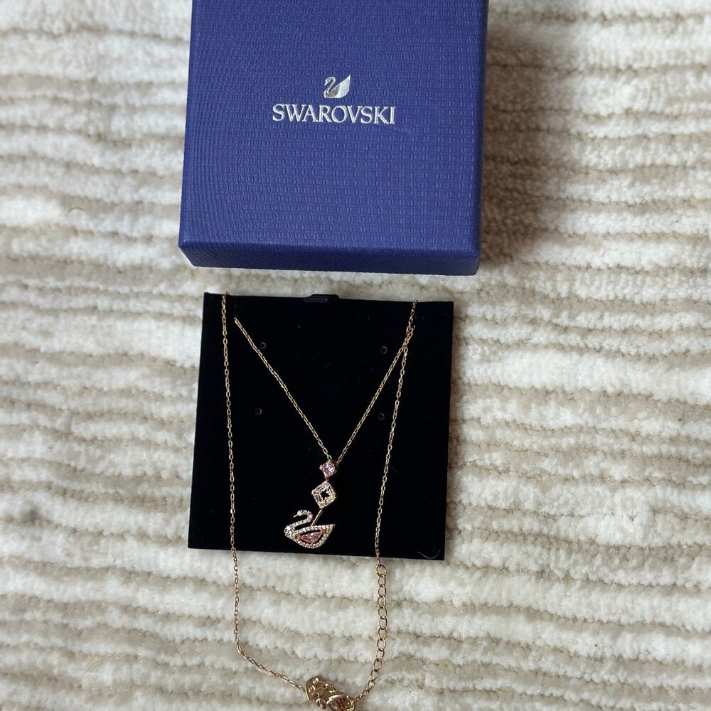 Swarovski Pink and rose gold necklace